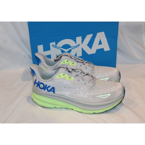 Hoka One Men\'s Clifton 9 Running Athletic Sneakers STLC GRAY BLUE GREEN 10.5 main image 4